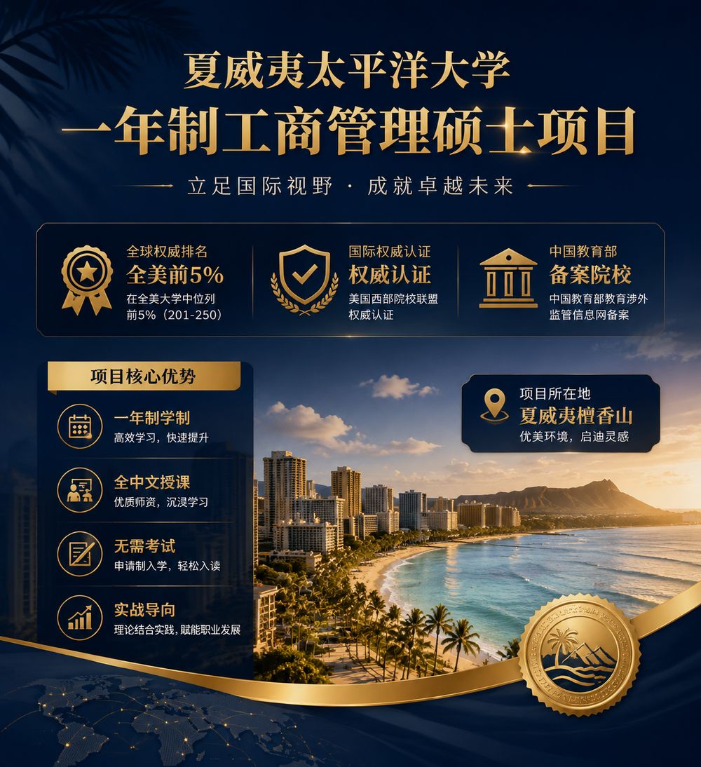 夏威夷太平洋大学MBA项目宣传海报